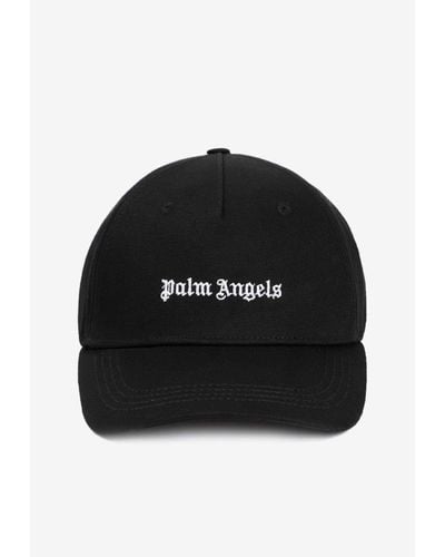 Palm Angels Logo Embroidered Baseball Cap - Black