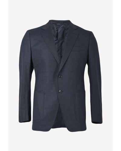 Tom Ford O'Connor Glen Check Suit Blazer - Blue