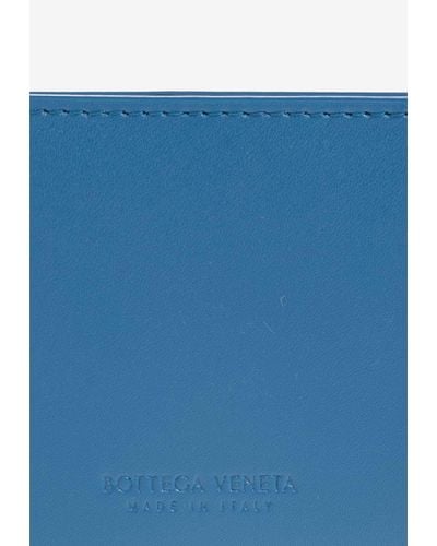 Bottega Veneta Cassette Intreccio Leather Cardholder - Blue