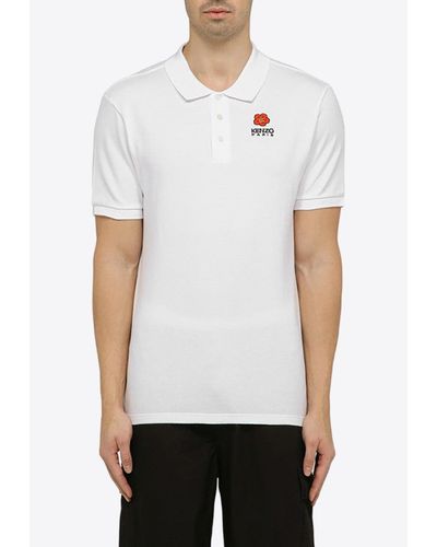 KENZO Logo Short-Sleeved Polo T-Shirt - White