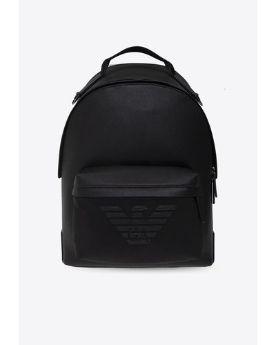 Emporio Armani Sustainable Logo Backpack - Black
