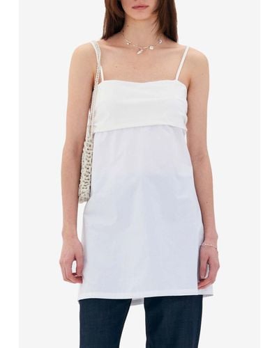 Low Classic Sleeveless Long Top - White