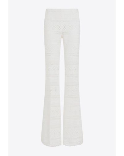 Ermanno Scervino Lace Flared Trousers - White
