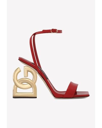 Dolce & Gabbana Keira 105 Sandals Patent Leather Sandals - Red