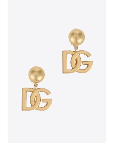 Dolce & Gabbana Dg Logo Clip-On Earrings - Metallic