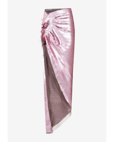 Rick Owens Edfu Sequined Midi Skirt - Pink