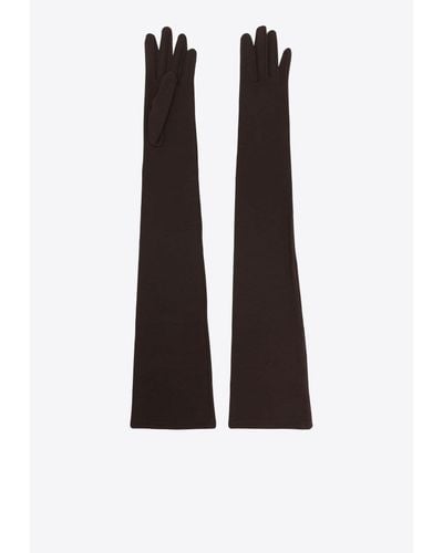Dolce & Gabbana Full-Finger Stretch Long Gloves - Black