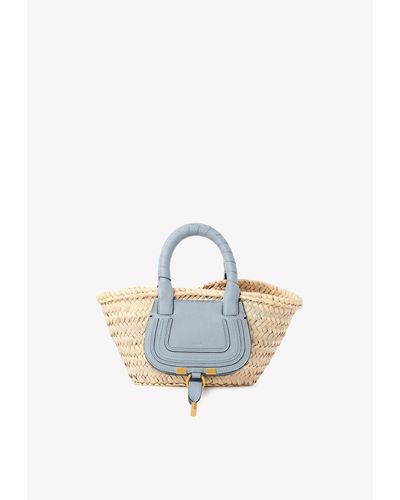 Chloé Mini Marcie Basket Bag - Blue