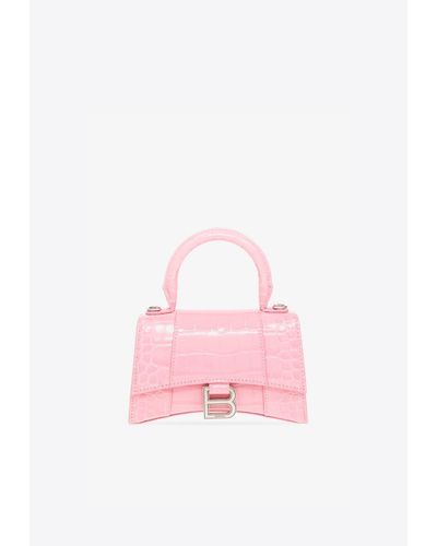 Balenciaga Hourglass Xs Top Handle Bag - Pink