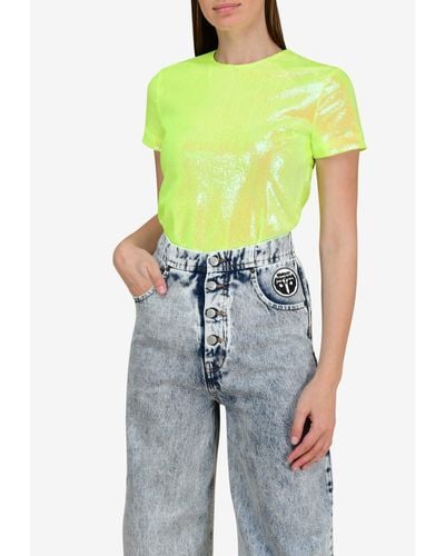 MM6 by Maison Martin Margiela All-Over Sequin Top - Green