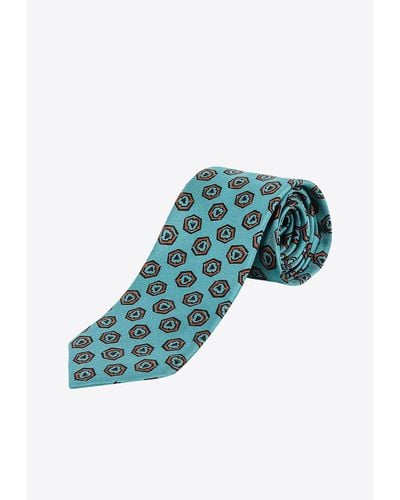 NICKY MILANO Patterned Silk Tie - Blue