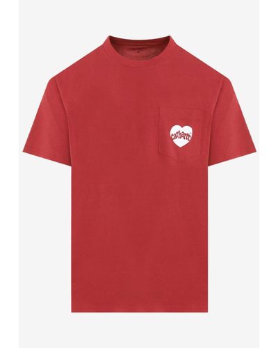 Carhartt Amour Pocket Crewneck T-Shirt - Red