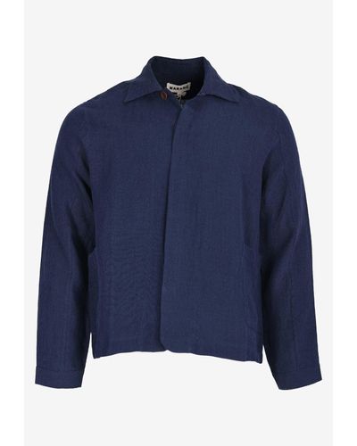 Marané Long-Sleeved Linen Shirt - Blue