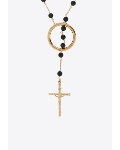 Dolce & Gabbana Rosary Motif Necklace - White