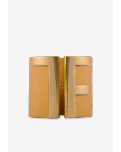 Tom Ford Leather Tf Cuff Bracelet - Yellow