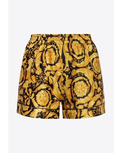 Versace Barocco Pyjama Shorts - Yellow
