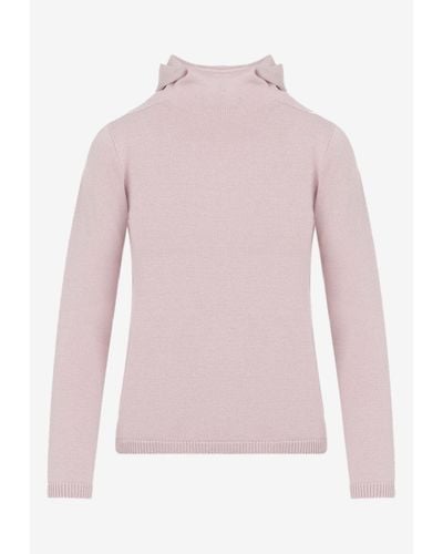 Max Mara Paprica Knitted Hooded Jumper - Pink
