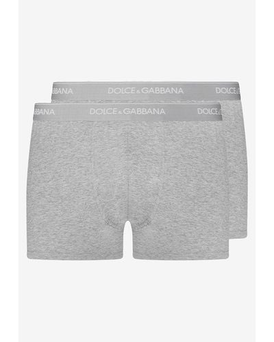 Dolce & Gabbana Logo Waistband Boxers - Grey