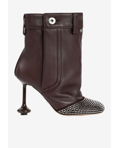 Loewe Leather And Crystal Toy Boot - Brown