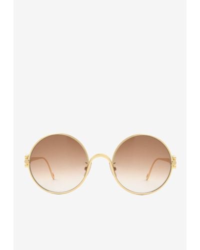 Loewe Anagram Round Sunglasses - Natural