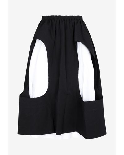 Comme des Garçons Layered Midi Skirt - Black