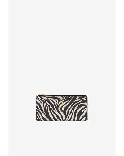 Tom Ford Zebra Print Zipped Cardholder - White