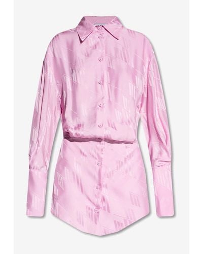The Attico Silvye Mini Shirt Dress - Pink