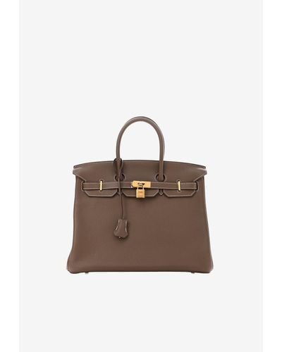 Hermès Birkin 35 In Etoupe Togo Leather With Gold Hardware - Brown