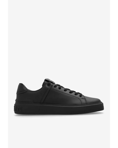Balmain B-Court Leather Low-Top Trainers - Black