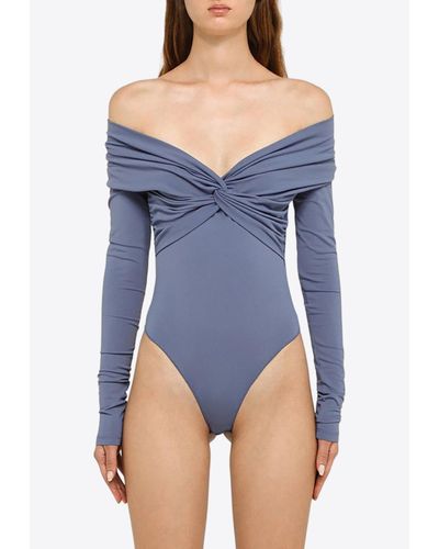 ANDAMANE Kendall Long-Sleeved Bodysuit - Blue