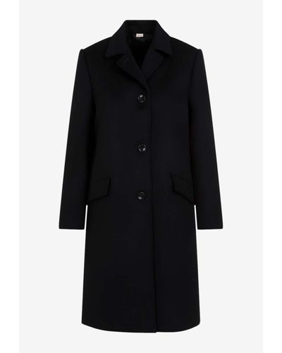 Gucci Single-Breasted Wool Coat - Black