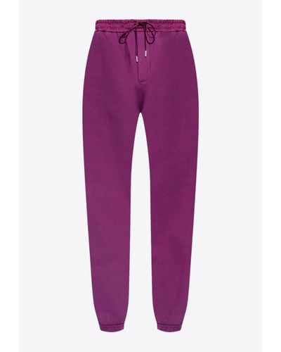 Saint Laurent Logo Fleece Track Trousers - Purple