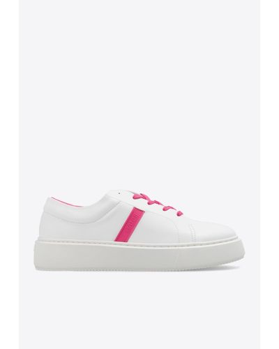 Ganni Logo-Panel Low-Top Trainers - White