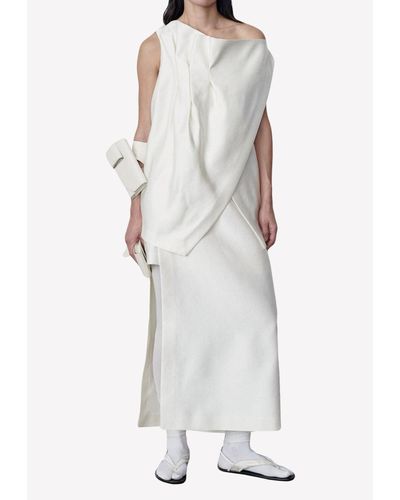 The Row Kanita Midi Skirt In Silk - White