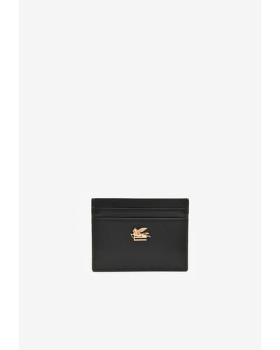 Etro Pegaso-Plaque Leather Cardholder - White