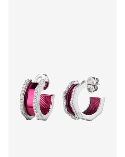 Eera Tubo 18-Karat Earrings With Diamonds - Pink