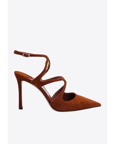 Givenchy Azia 105 Pointed Suede Pumps - Brown
