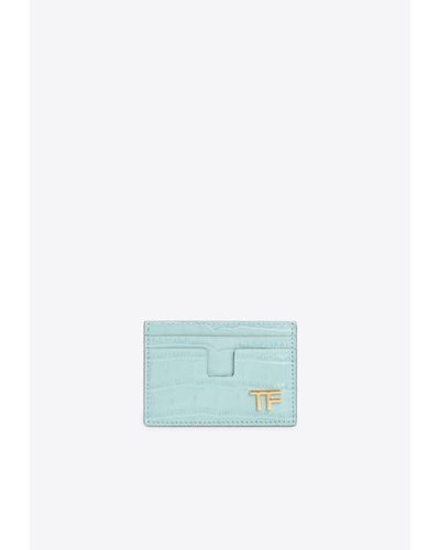 Tom Ford Tf Logo Cardholder - Blue