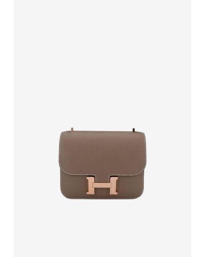 Hermès Constance 18 In Etoupe Epsom Leather With Rose Gold Hardware - White