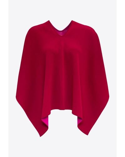 Valentino Asymmetric Poncho- delivery In 3-4 Weeks - Red