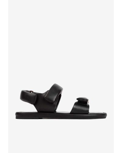 Giorgio Armani Padded Nappa Leather Sandals - White