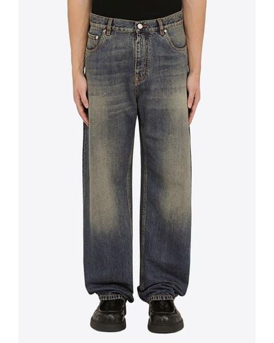 Etro Wide Leg Washed Jeans - Grey
