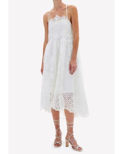 Jonathan Simkhai Zayna Crochet Guipure Midi Dress - White