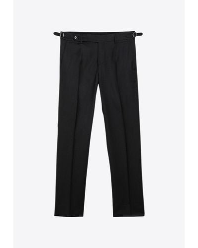 Dolce & Gabbana Pinstriped Tailored Wool Trousers - Black