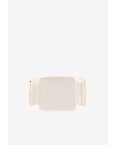 Bottega Veneta Sterling Siler Watch Ring - White