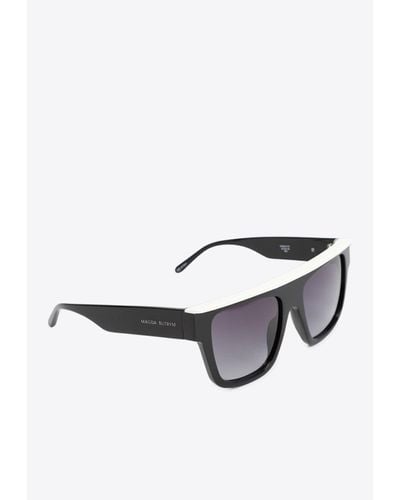 Magda Butrym Vintage Wayfarer Square Sunglasses - White
