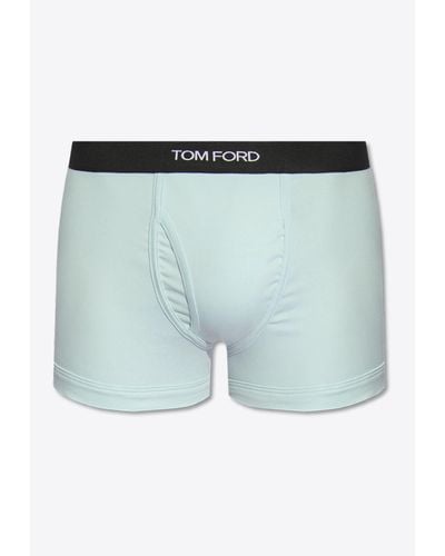 Tom Ford Logo Waistband Boxers - Blue