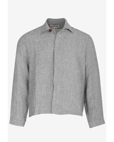 Marané Long-Sleeved Linen Shirt - Gray