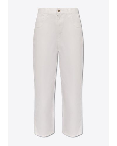 Moncler High-Rise Cropped Jeans - White