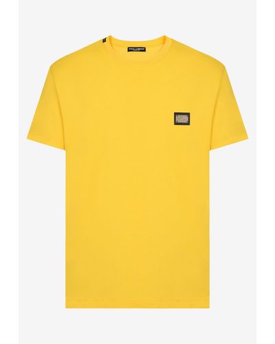 Dolce & Gabbana Logo Short-Sleeved T-Shirt - Yellow